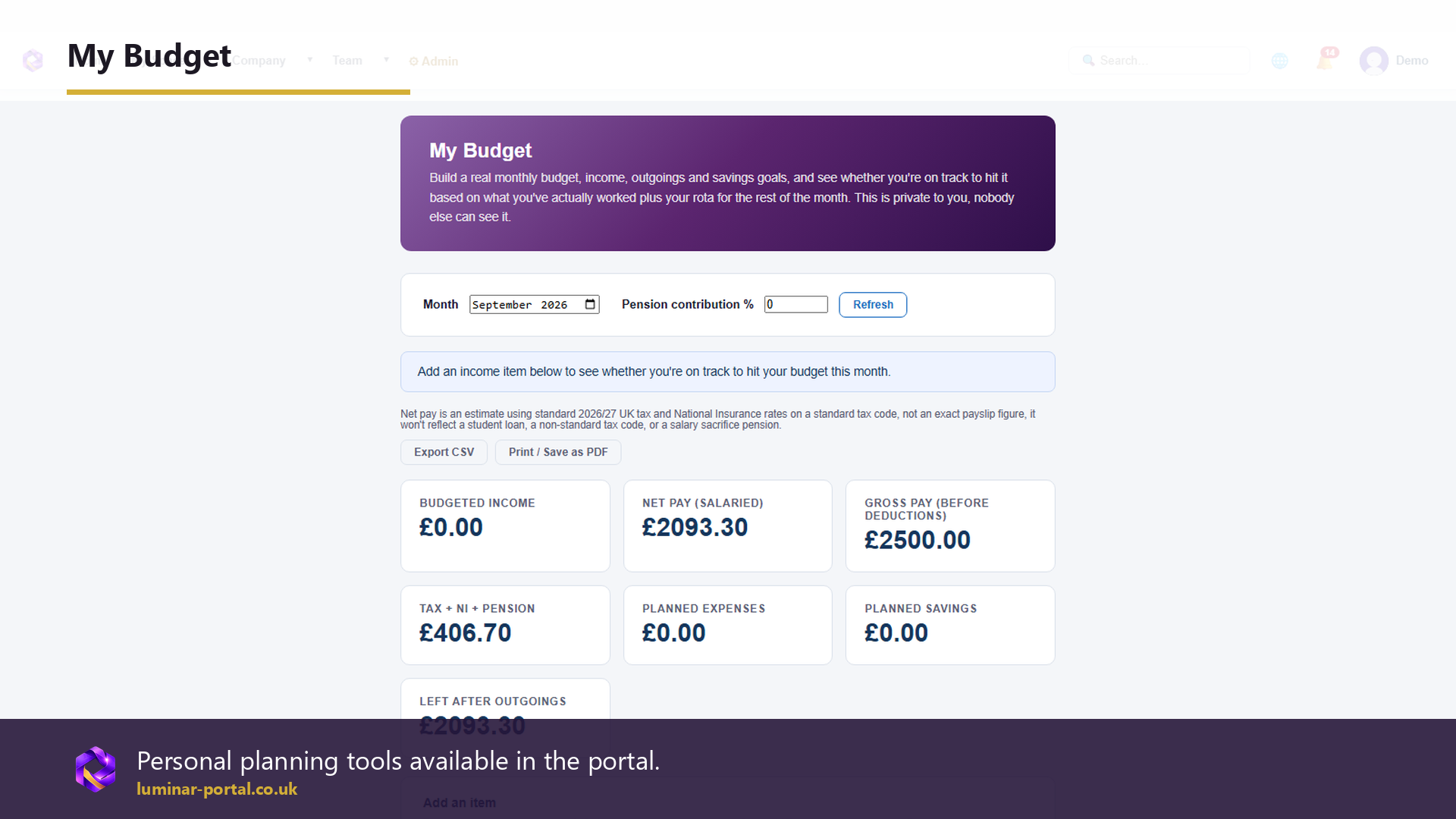 My Budget gives employees a practical place to plan and understand money pressures.